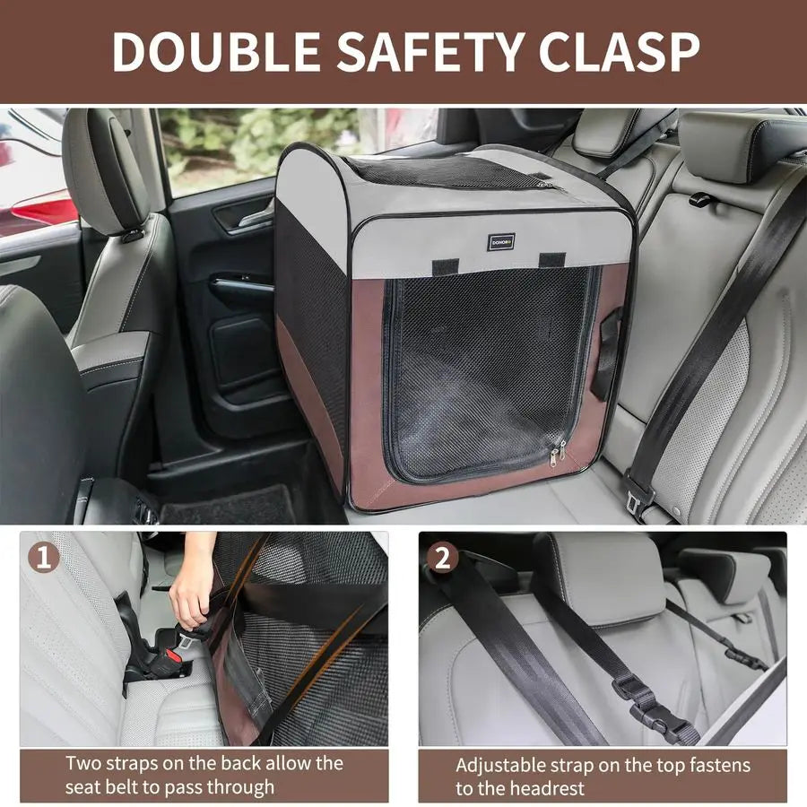 Dog Kennels and Crates for Medium Dogs, Portable Pop Up Indoor Pet Cage with Sturdy Wire Frame, Collapsible Travel Crate Soft Si