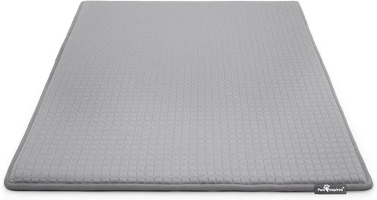 Cooling Orthopedic Crate Pad for Dogs and Cats, Washable Memory Foam Mat Large Gray
