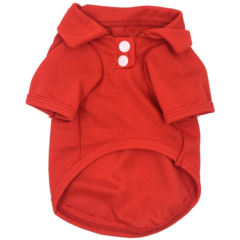 Spring Dog Shirts 6 Candy Colors Vest Pet Polo Collar Breathable Solid Shirts Chihuahua Yorkshire for Dog and Cat Casual Shirts