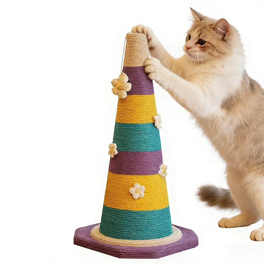 【Cute Cat Scratching Post · Rainbow Flower Language Series】——Make Cats Love Scratching, and Bring an Artistic Touch to Your Home!