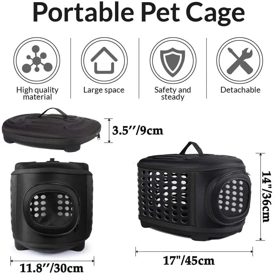 Cat Carrier Hard, Travel Pet Carriers Bag for Small Dogs for Car Travel with Ventilation Guinea Pig 2 Small Cats Carrier Cage Do