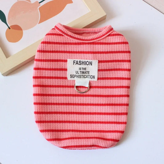 Summer Pet Vest Fashion Simple Striped Dog Shirt Chihuahua Yorkshire Thin Soft Vest Puppy Cat Vest Costume Dog Clothing