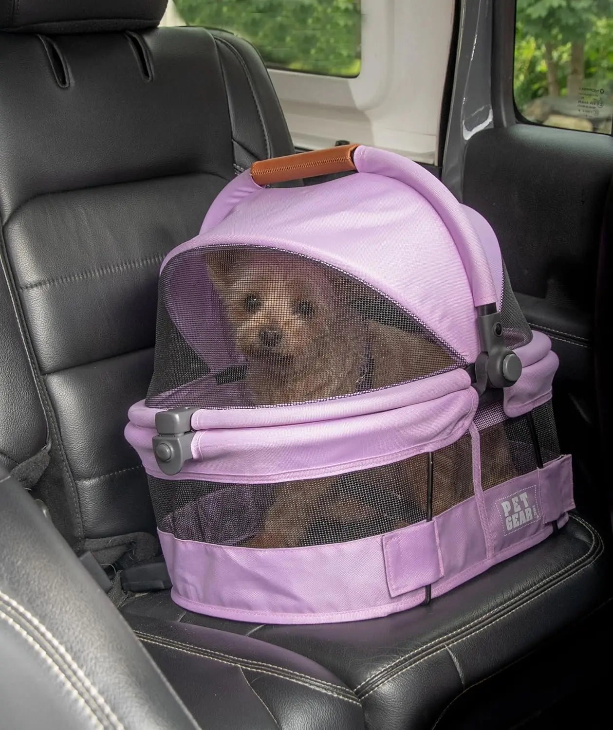Pet Gear No-Zip View 360 Ultra Lite Carrier, 15' Push Button Entry, Bright Lilac