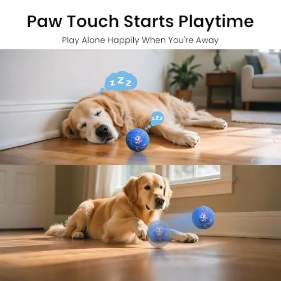 Smart Interactive Dog Toy Ball - Auto Bouncing and Rolling Chew-Resistant E-TPU Material 3 Interactive Modes IPX7 Waterproof Sm