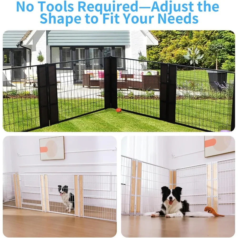 Heavy Duty Dog Playpen Indoor Outdoor Pet Fence Enclosure for Medium and Small Dogs - Foldable Puppy Exercise
