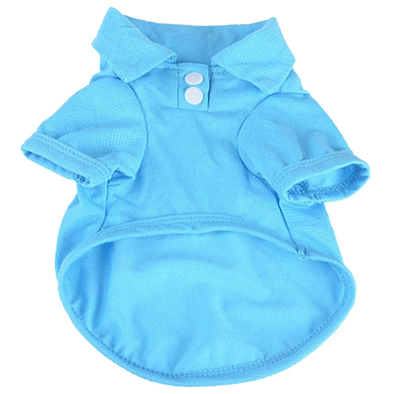 Spring Dog Shirts 6 Candy Colors Vest Pet Polo Collar Breathable Solid Shirts Chihuahua Yorkshire for Dog and Cat Casual Shirts