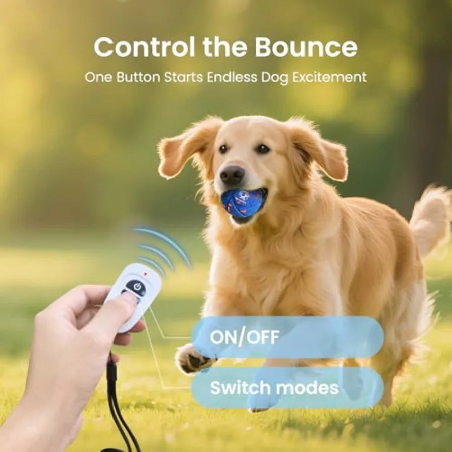 Smart Interactive Dog Toy Ball - Auto Bouncing and Rolling Chew-Resistant E-TPU Material 3 Interactive Modes IPX7 Waterproof Sm